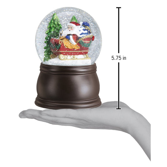Santa In Sleigh Snow Globe