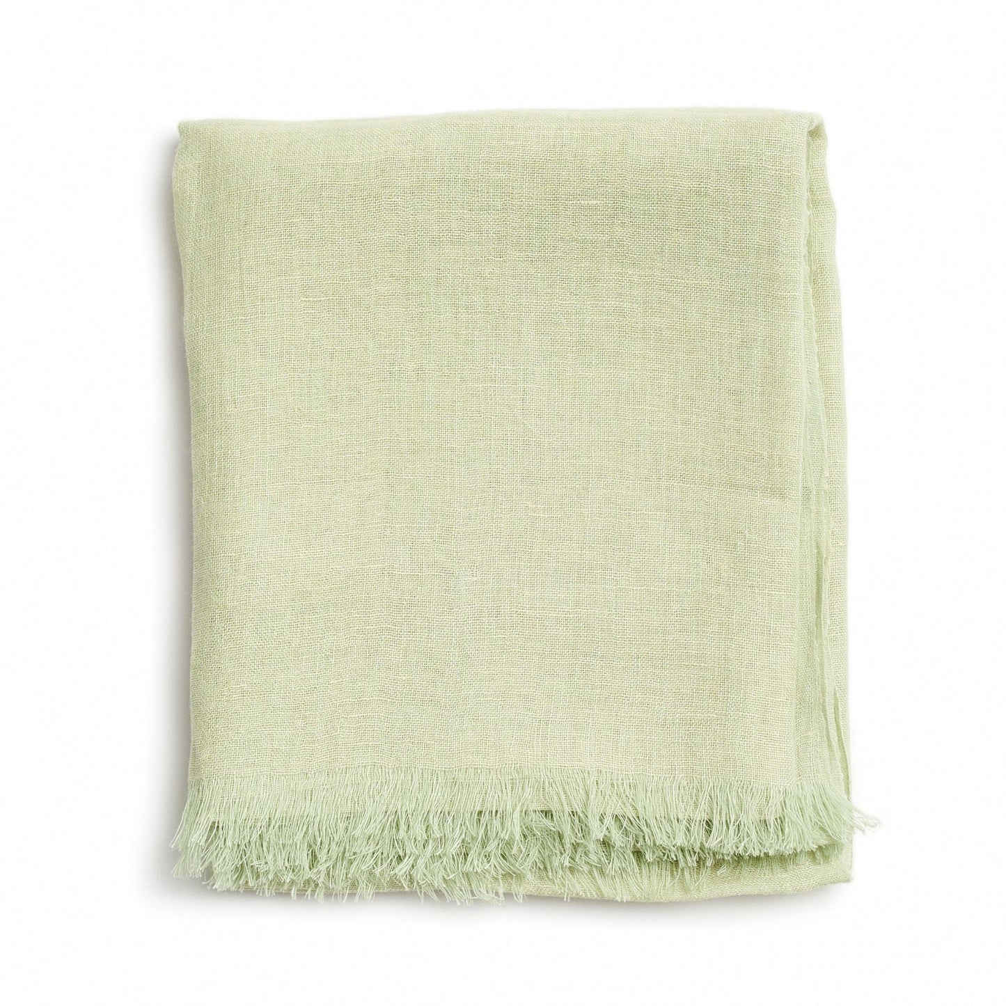 Soya Pastel Lime Green Hand Woven Soft Linen Scarf