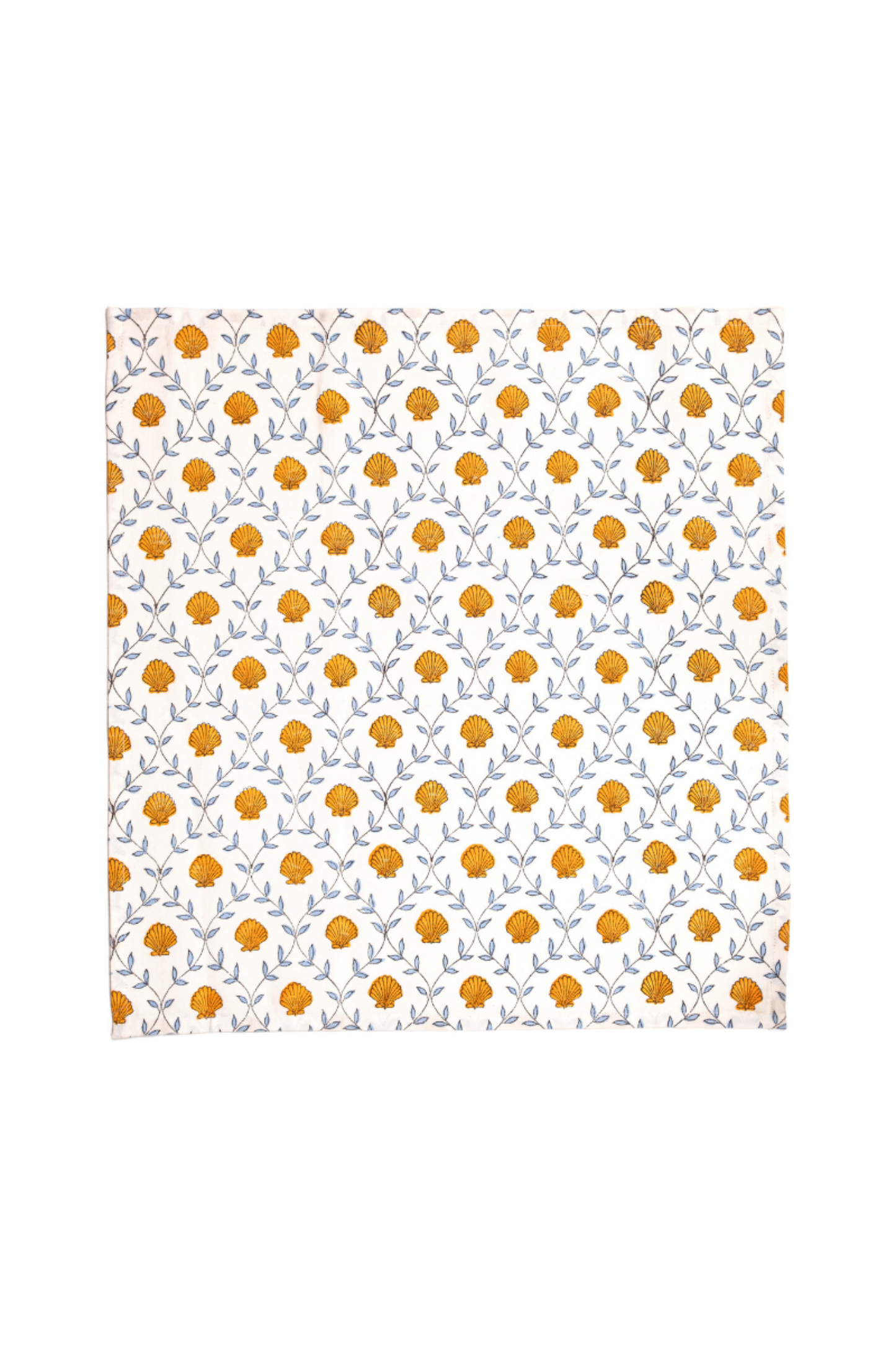 Seashell Blockprint Napkins, Set of 4
