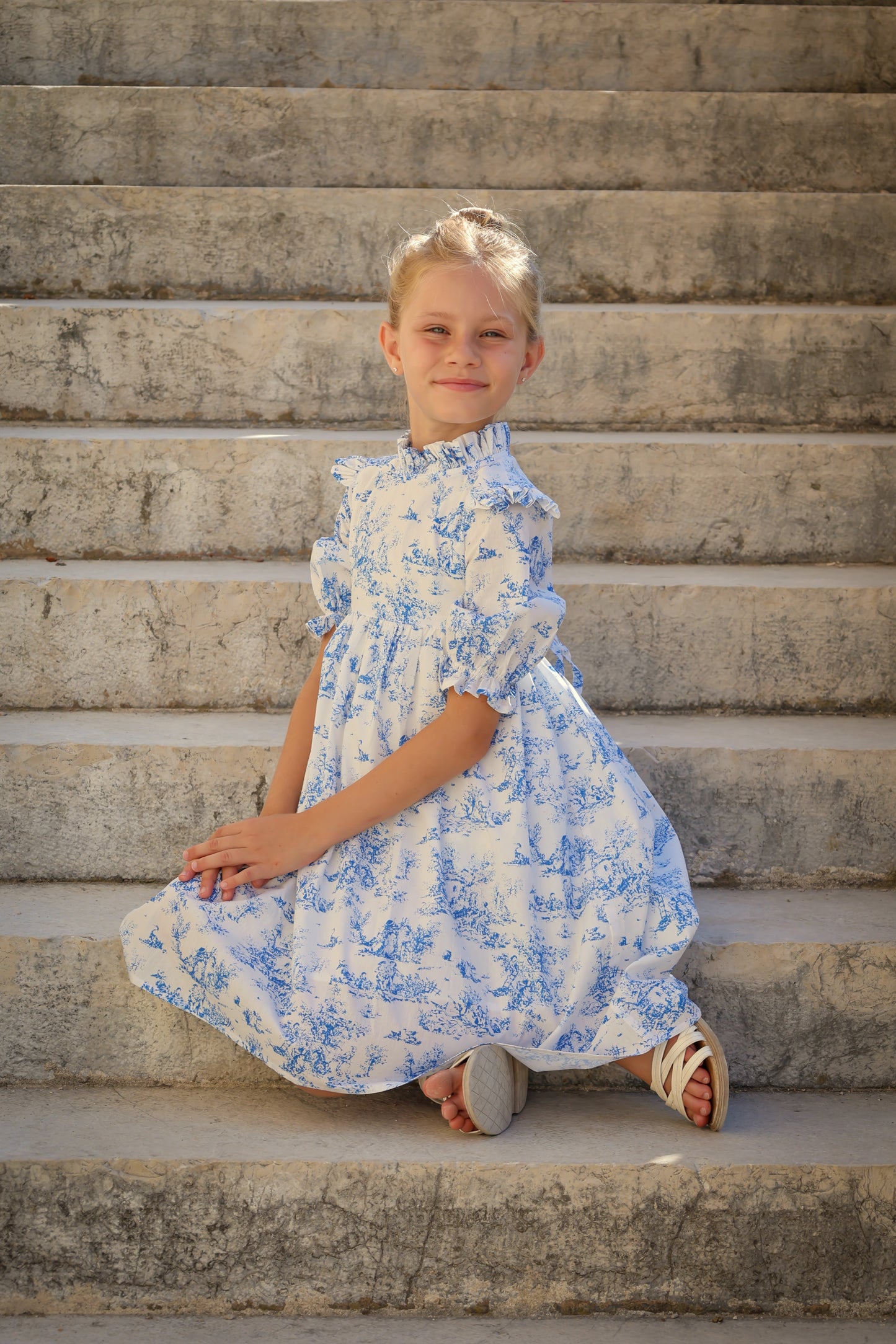 Aoki Dress-Blue Toile