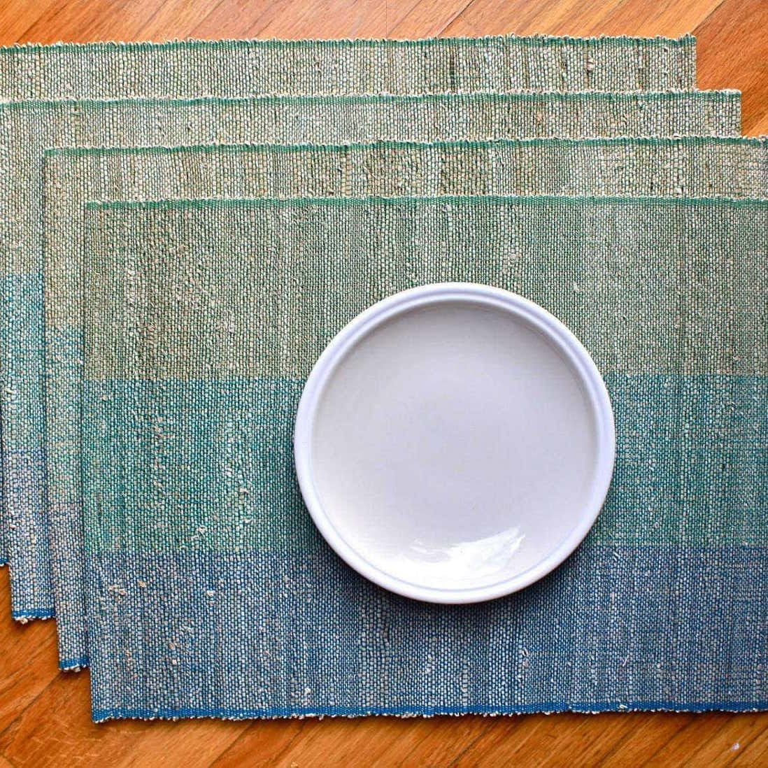 Handwoven Placemats | Banana Stem Fiber & Cotton | Set of 4 | Fair Trade | BISCOTTI STRATA
