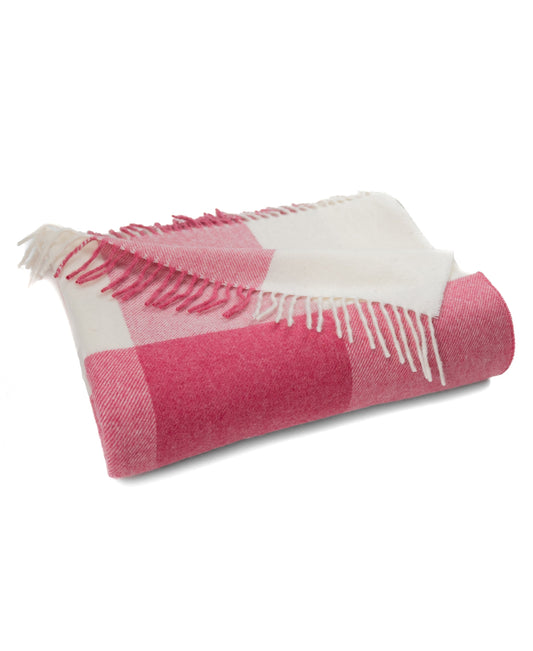 Southampton Home Merino Wool Throw – Block Pink