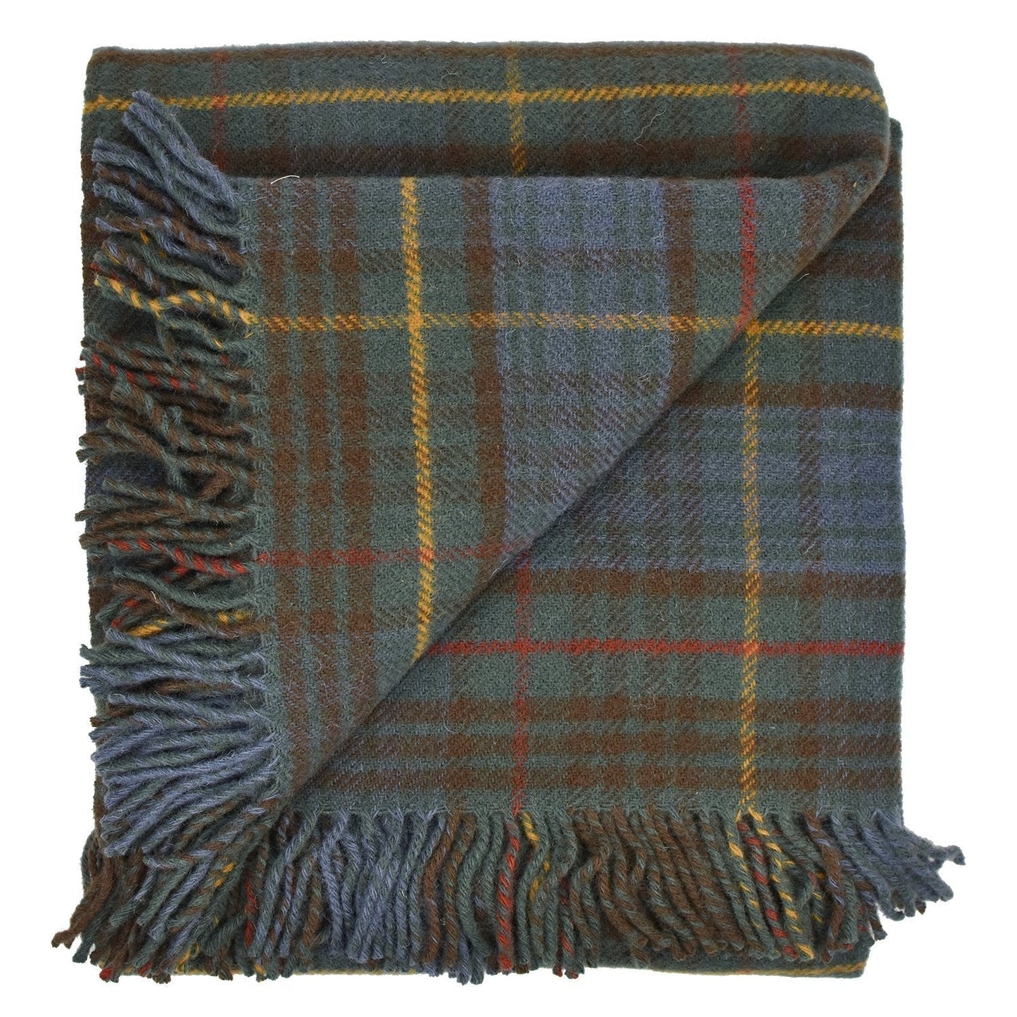 Highland Tweeds New Wool Fluffy Throw - Antique Hunting Stewart