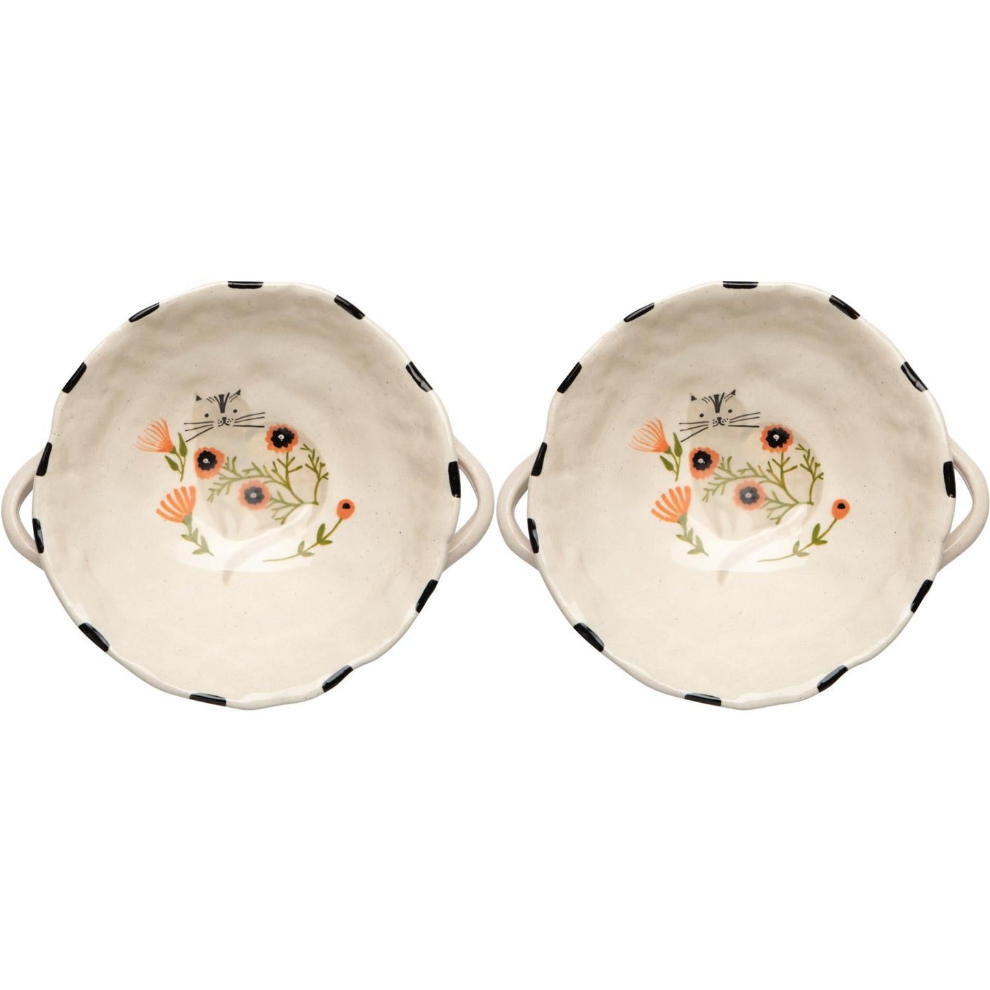 Set of 2 Footed Bowl Catbloom