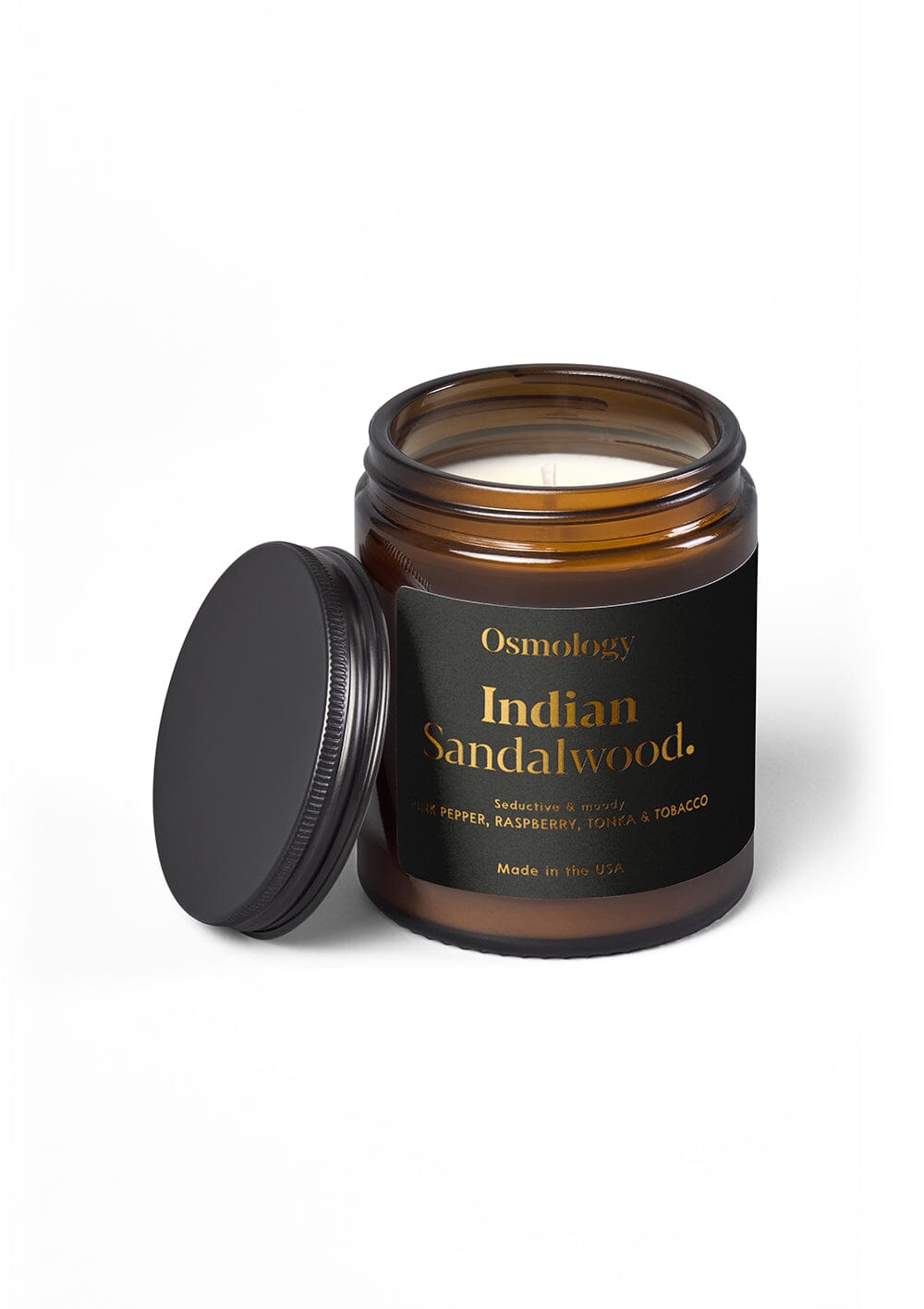 Indian Sandalwood Scented Jar Candle - Pepper Raspberry and Tonka