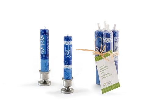 Shabbat Hamsa Painted Candles
