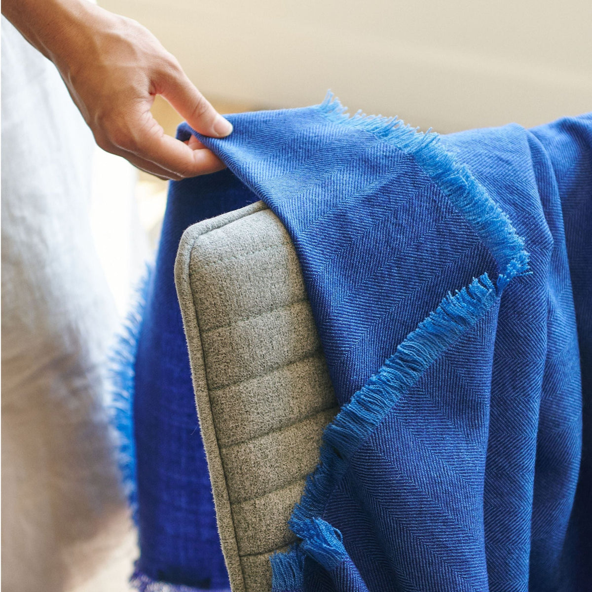 Herringbone Plush Soft Merino Handwoven Throw