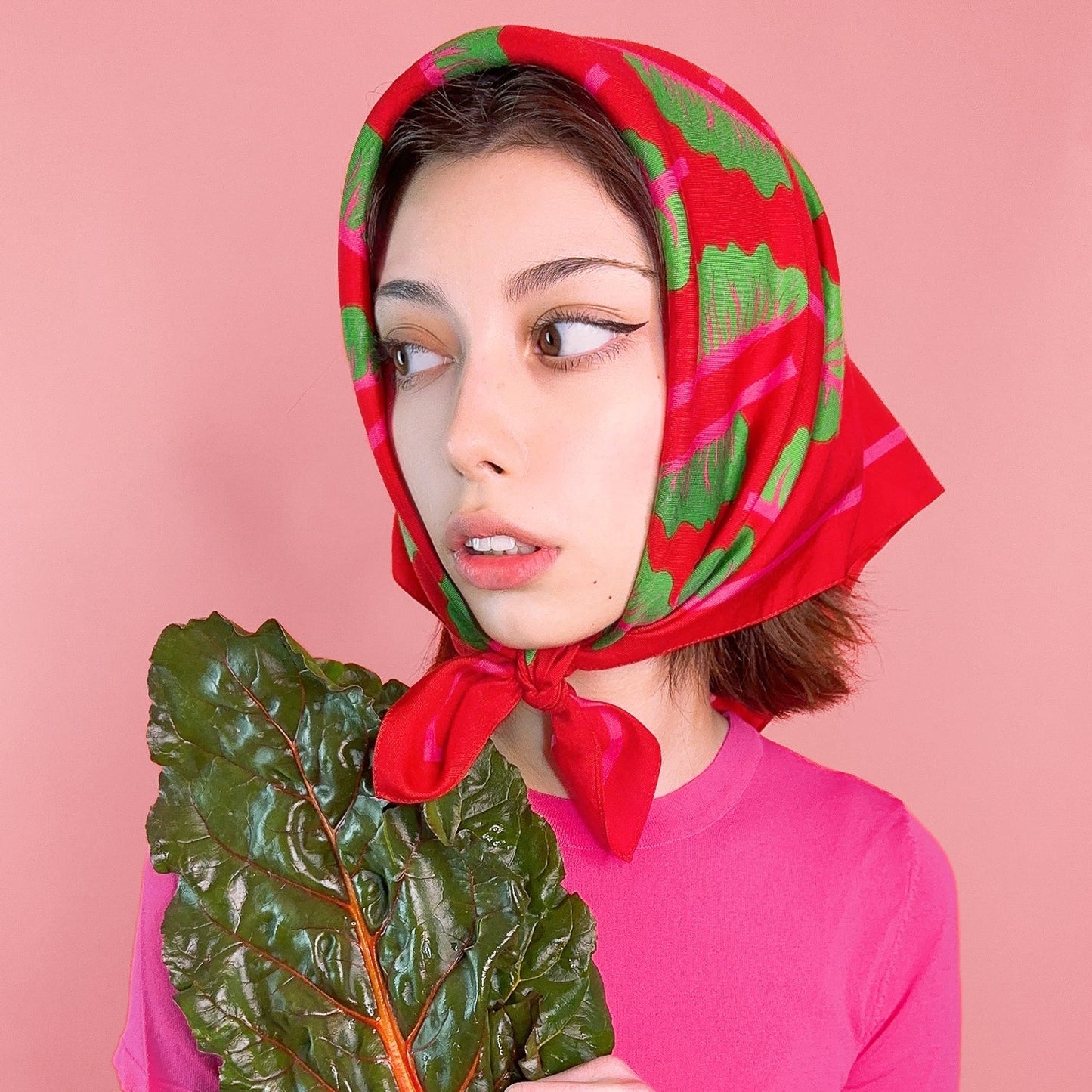 Glowing Chard Cotton Silk Bandana