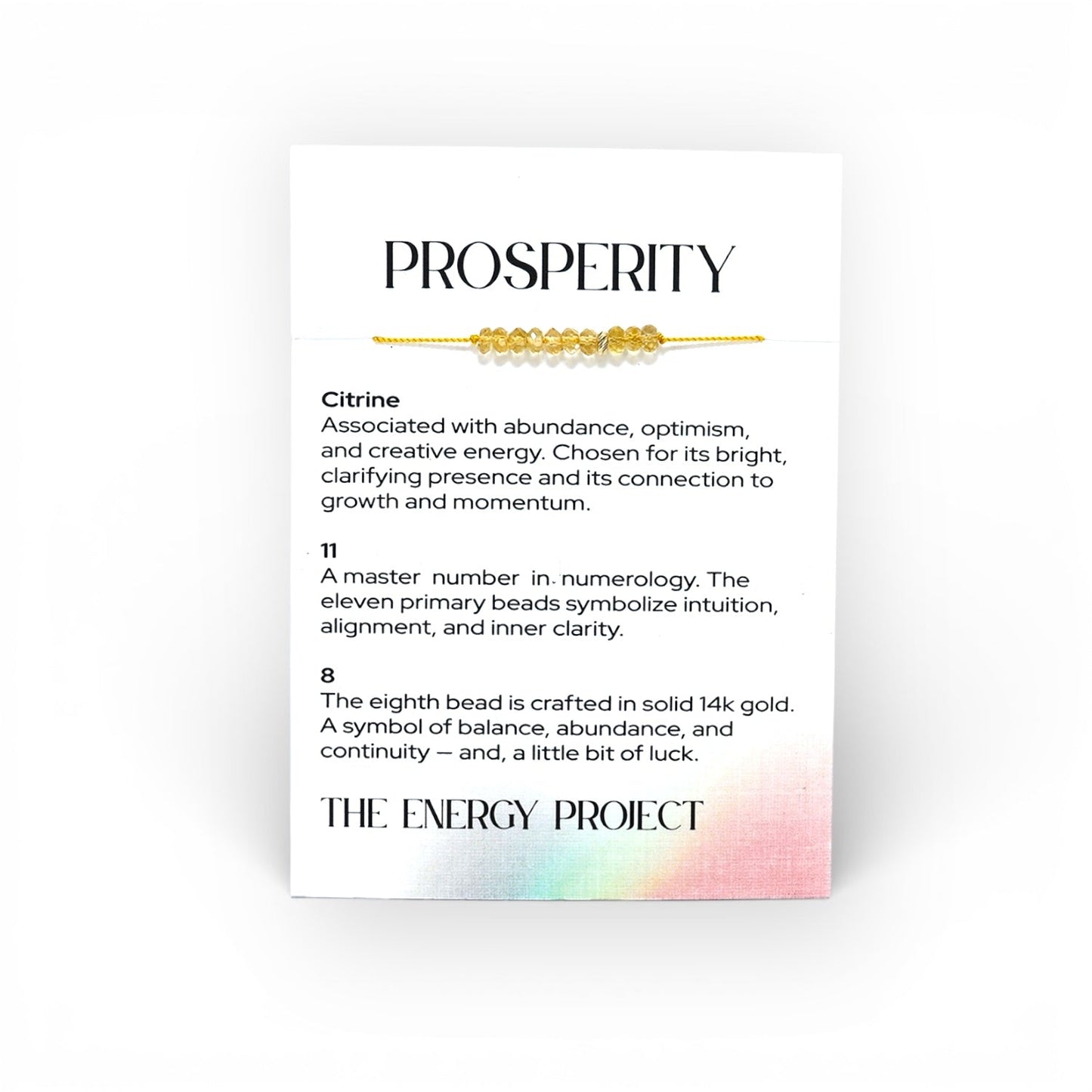 The Energy Project Bracelet – Prosperity With Citrine & Solid 14K Gold Bead