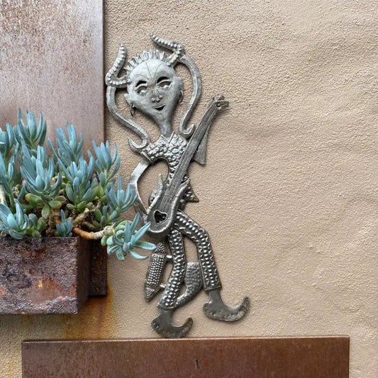 Boy with Guitar, Haitian Fair Trade, Metal Wall Art 6