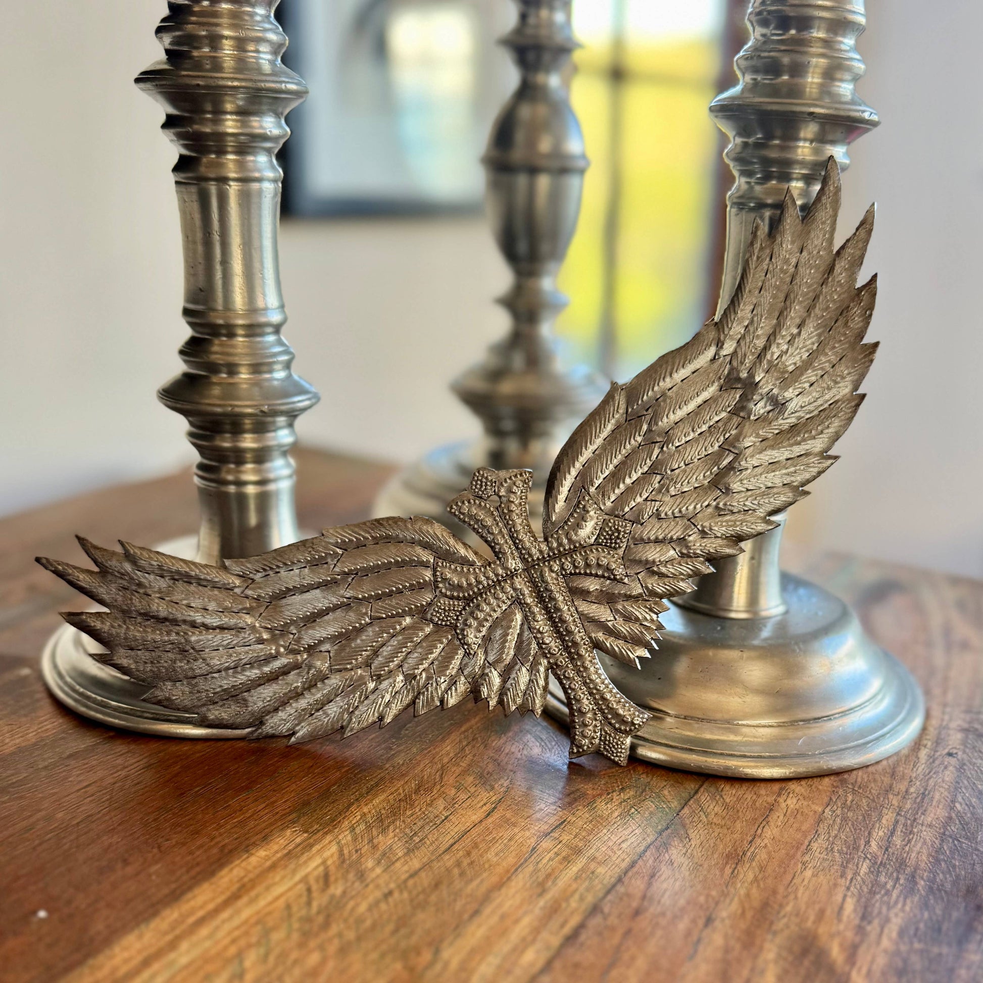Haitian Metal Art Cross with Wings Brutus Wiseton Steel