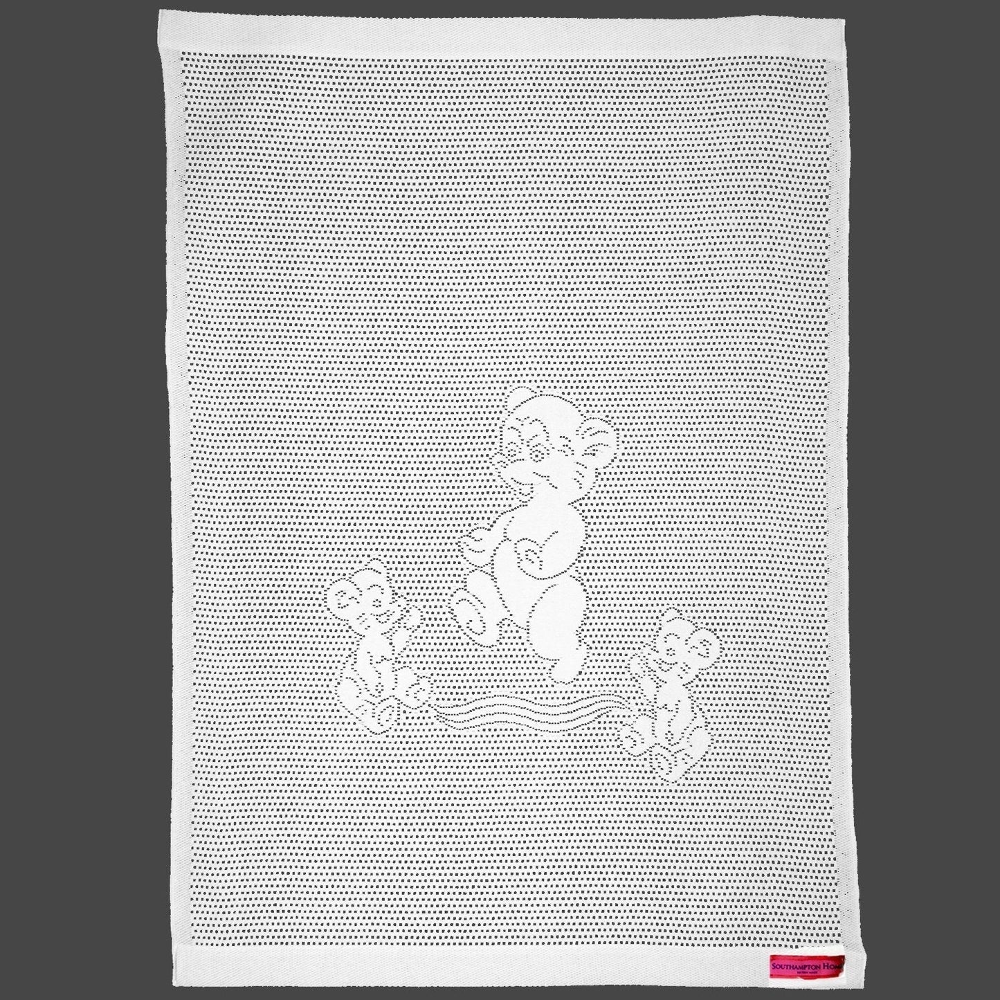 Southampton Home Lace Weave Teddy Bear Baby Blanket - White