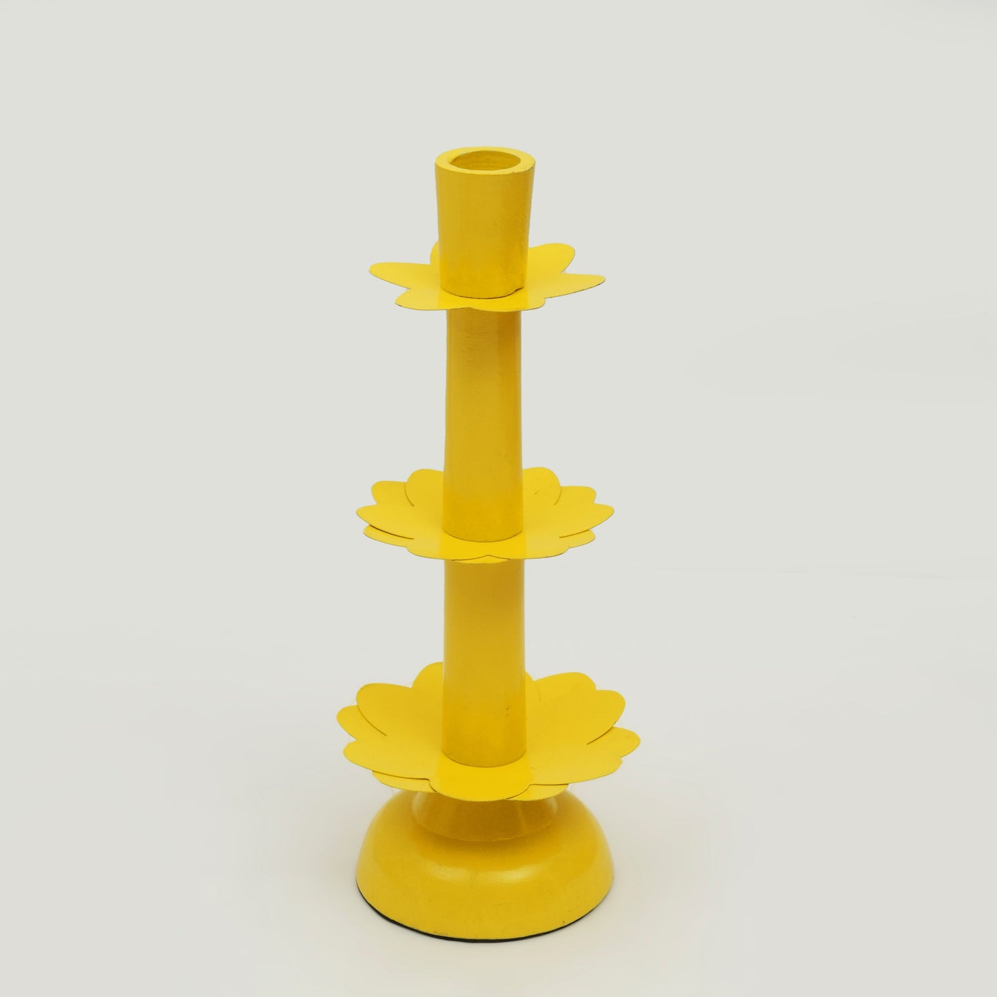 Lotus Bloom Tapered Aluminum Candleholder