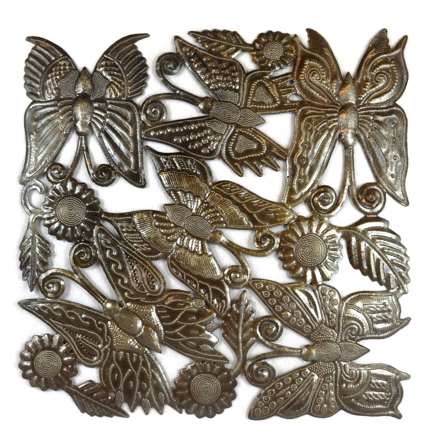 Butterfly, Spring, Metal Wall Art, Haitian Art, 17.25"