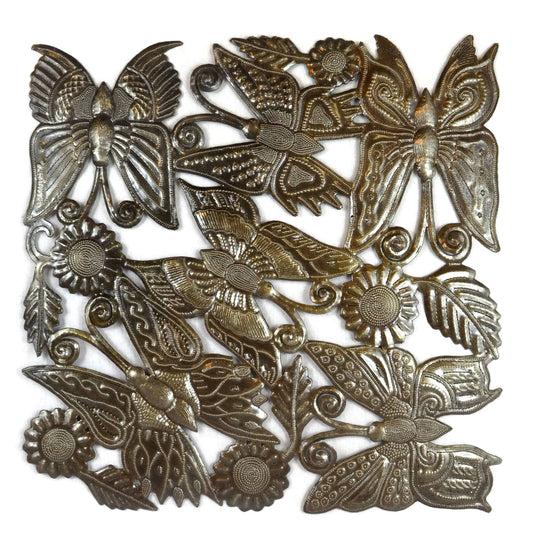 Butterfly, Spring, Metal Wall Art, Haitian Art, 17.25"