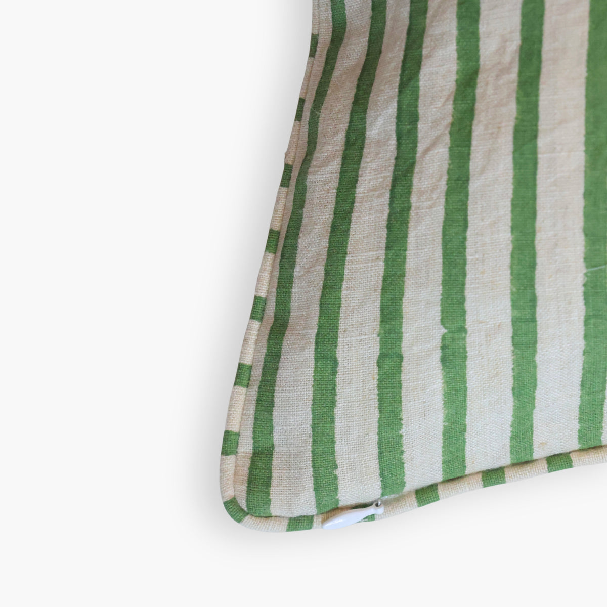 Neera Lumbar Hand-Printed Pillow Cover - Fern Green