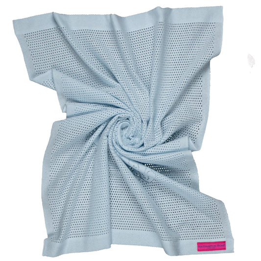 Southampton Home Lace Weave Teddy Bear Baby Blanket - Blue