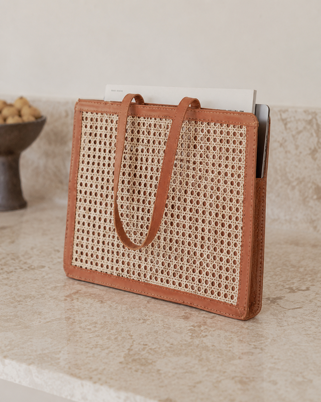 Raja Leather and Cane Laptop Bags