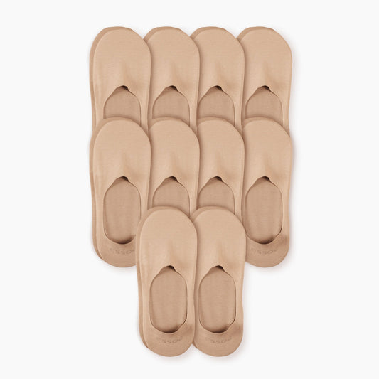 Unisex Cotton No Show Socks 10-Pack | Almond Beige
