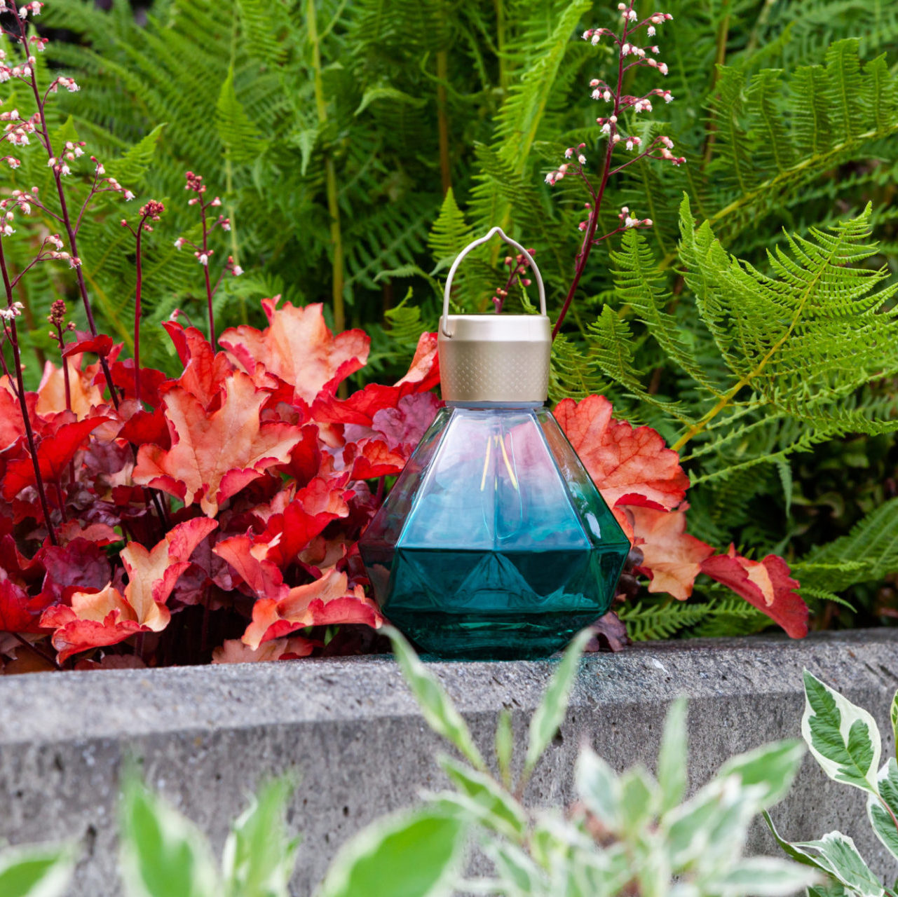Gem Solar Lantern 6.75" Handblown Glass