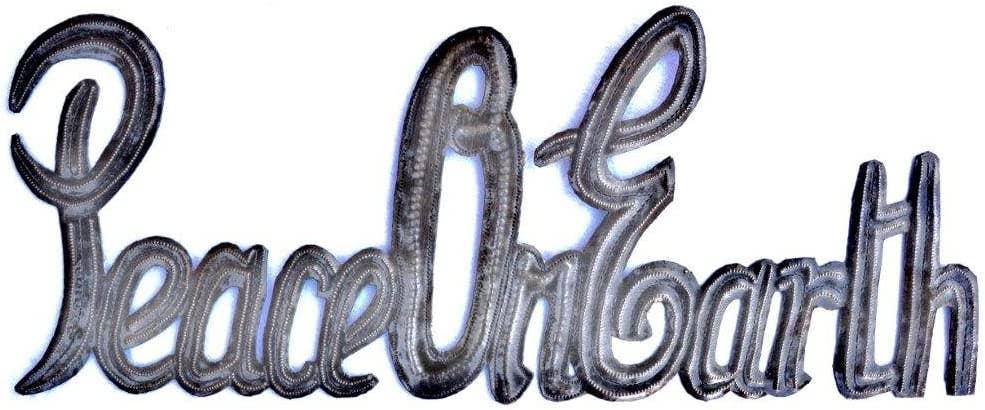 Peace on Earth Sign, Decorative Wall Hanging Plaque, 17"x6"