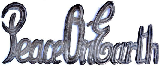 Peace on Earth Sign, Decorative Wall Hanging Plaque, 17"x6"