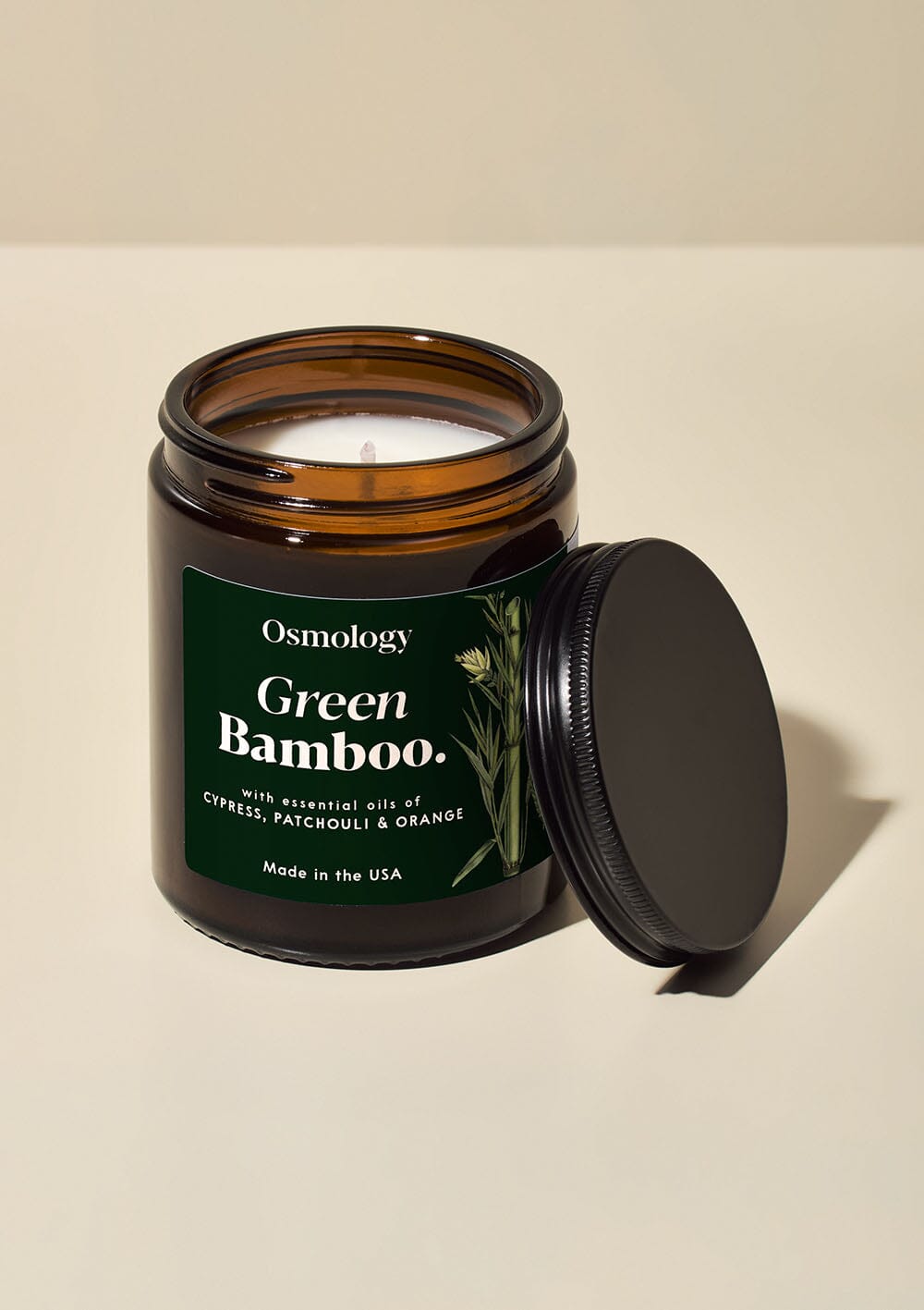 Green Bamboo Scented Jar Candle - Cypress Patchouli and Orange