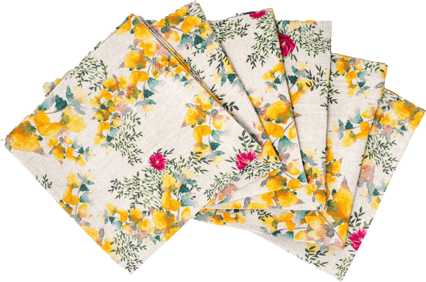 6 Organic Linen Napkins in Saint Valentine