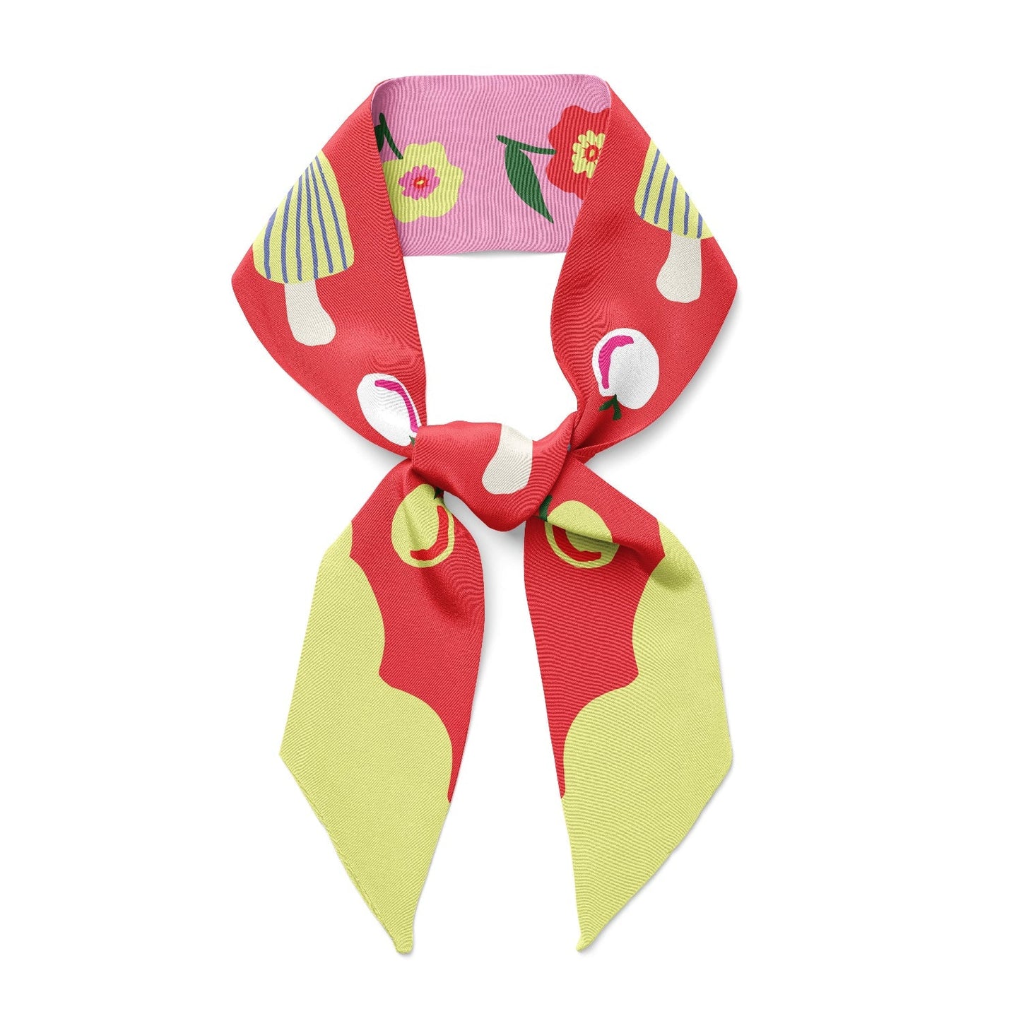 Cat Garden Gnome Twilly Ribbon Scarf