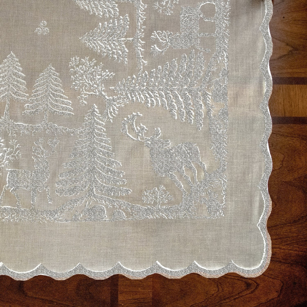 Prince of Scots Scottish Leno Gauze Mantle Scarf - Silver Lurex
