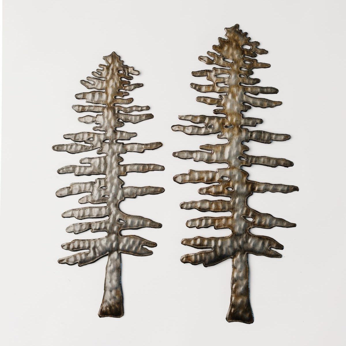 S/2 Pine Trees Metal Art
