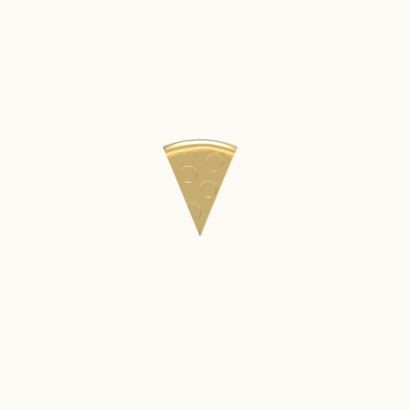 14K Yellow Gold Pizza Stud