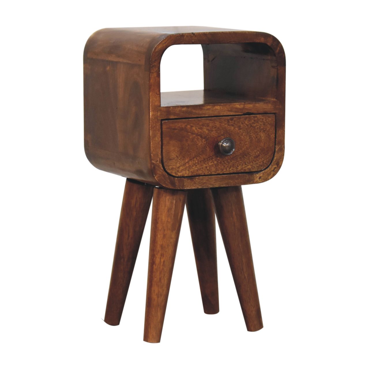 Solid Wood Extra Mini Curve Bedside Table