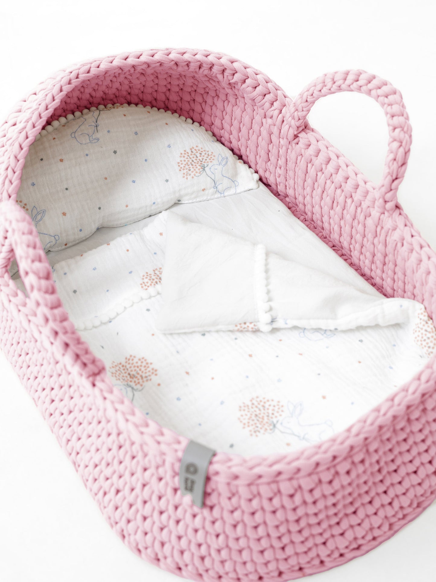 Doll Moses Basket w/Rocking Stand