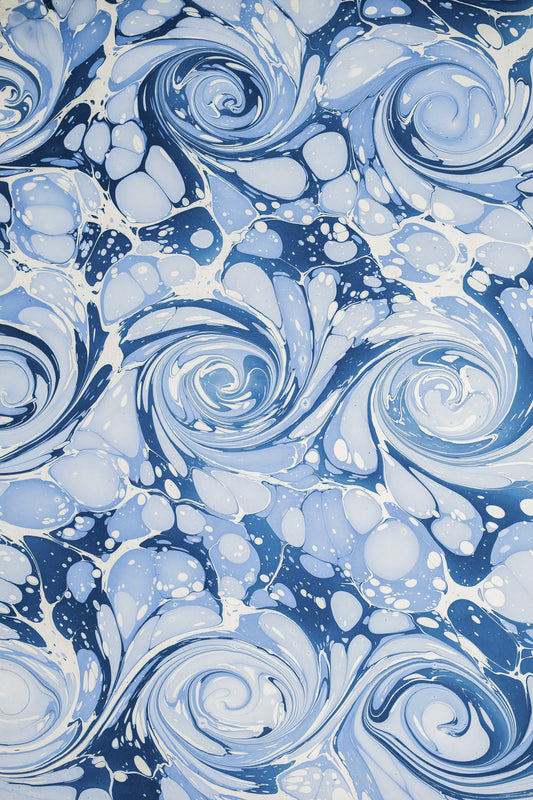 Hand-Marbled Ocean Wave Gift Wrapping Paper Sheets