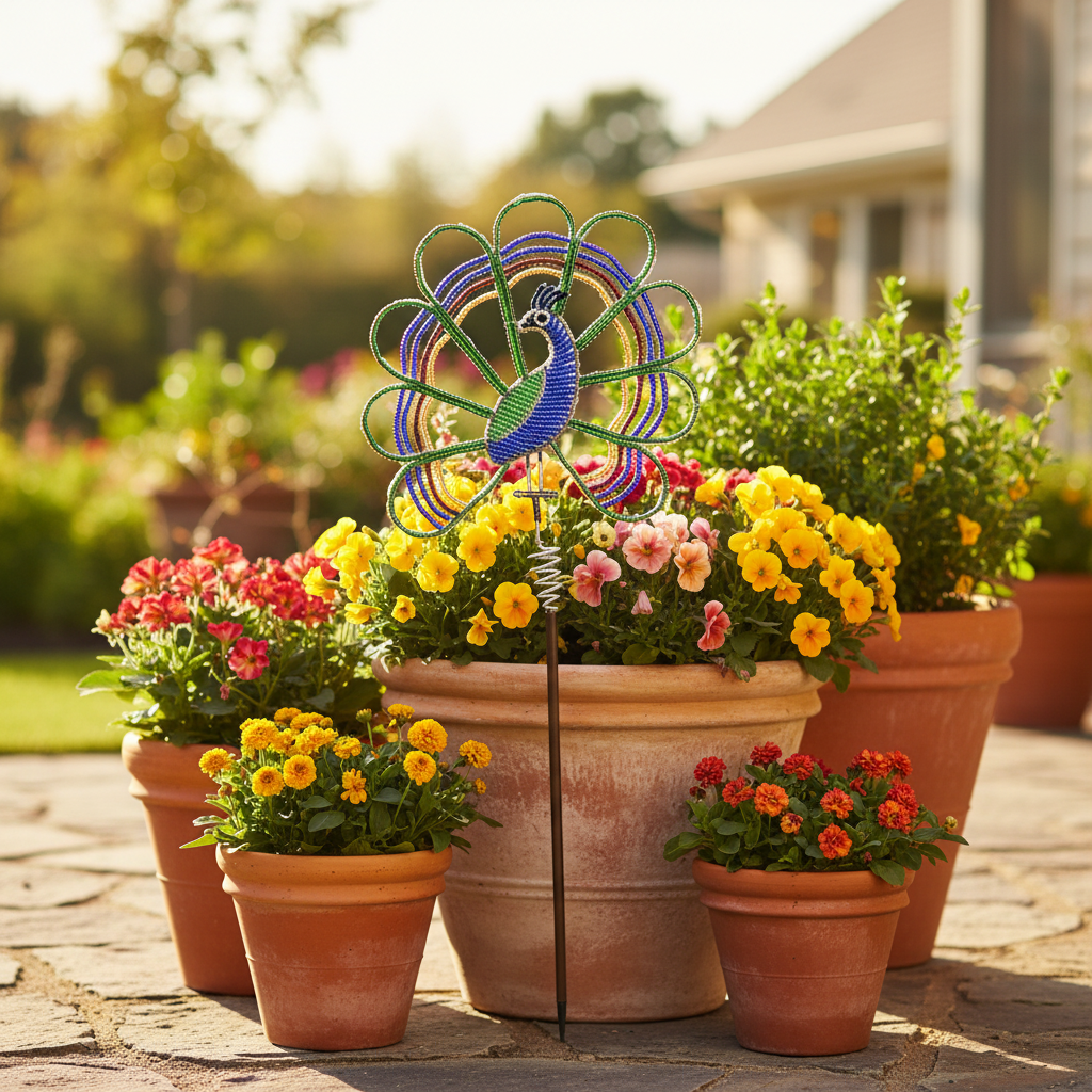 Peacock Garden Stake (Set of 3)