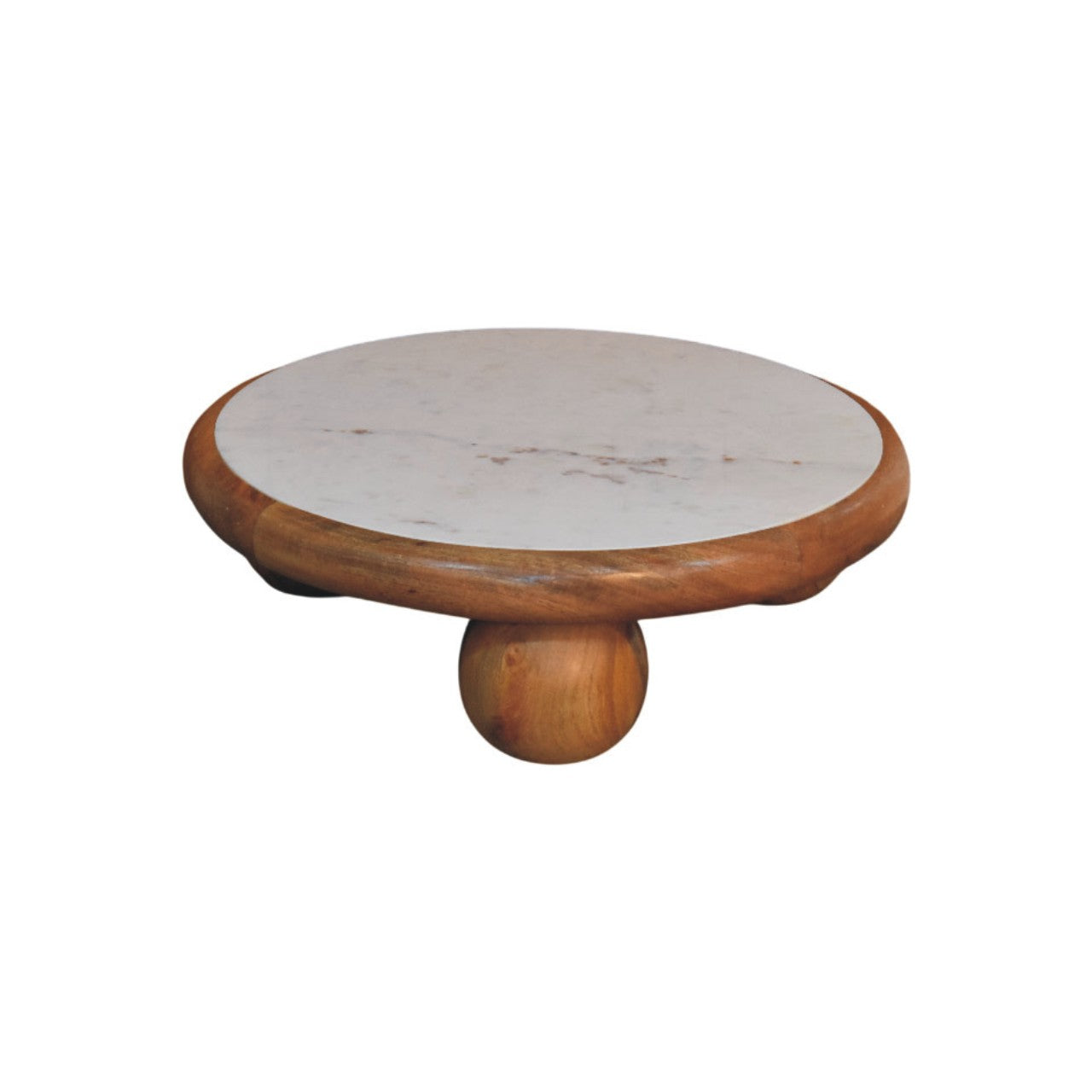 Solid Wood Bola Round Coffee Table, Brown