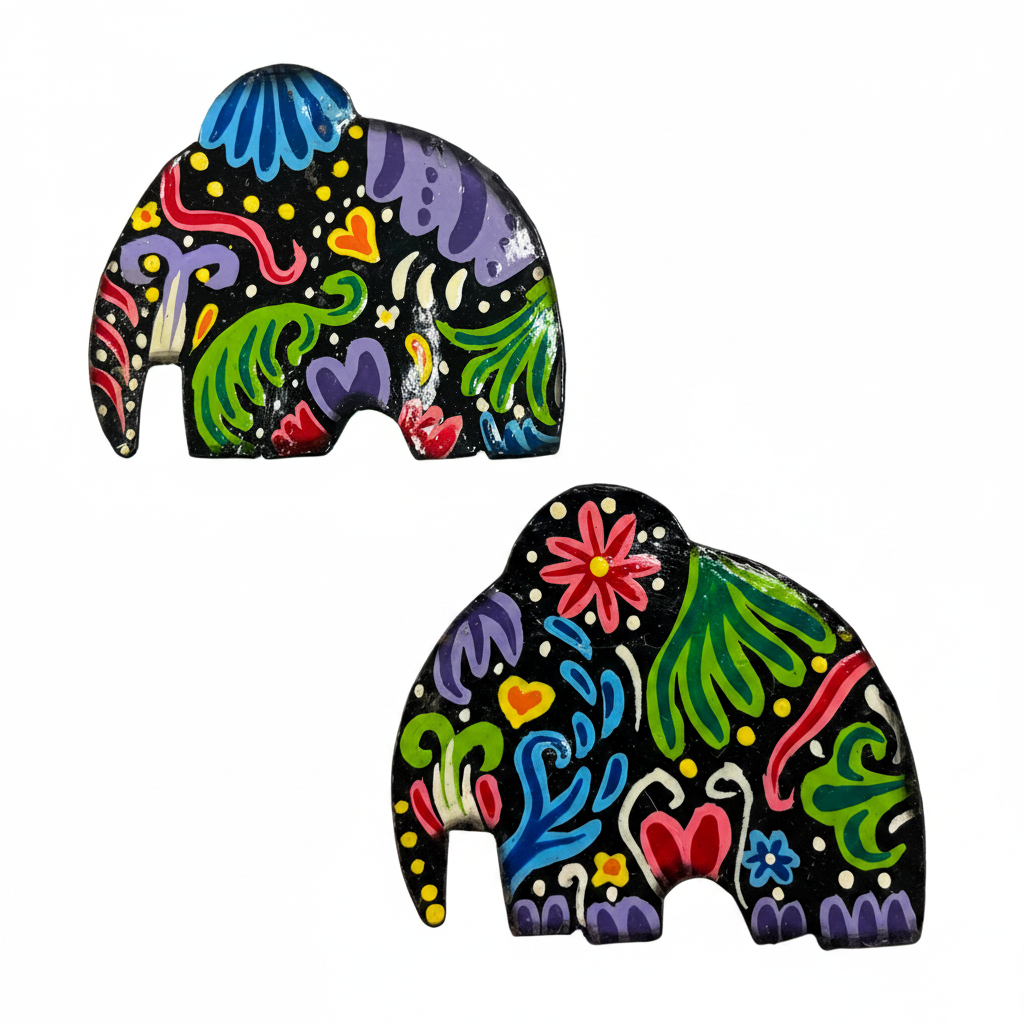 Vivid Small Elephants (Set of 2)