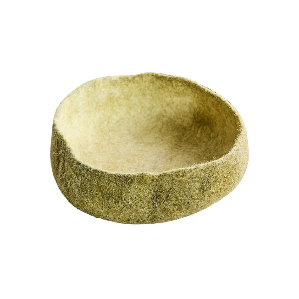 Olive Green Hand-Felted Wool Nesting Bowls