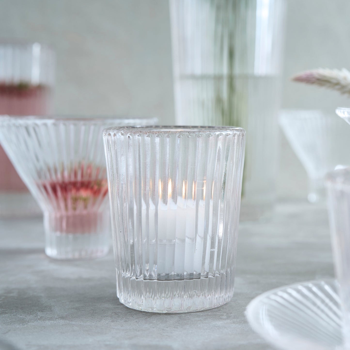 Pressed Clear Juice Glasses - Set of 4