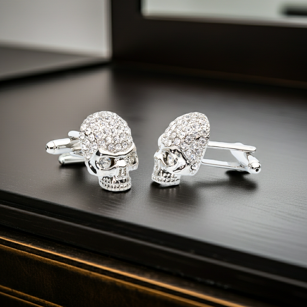 Crystal Skull Cufflinks