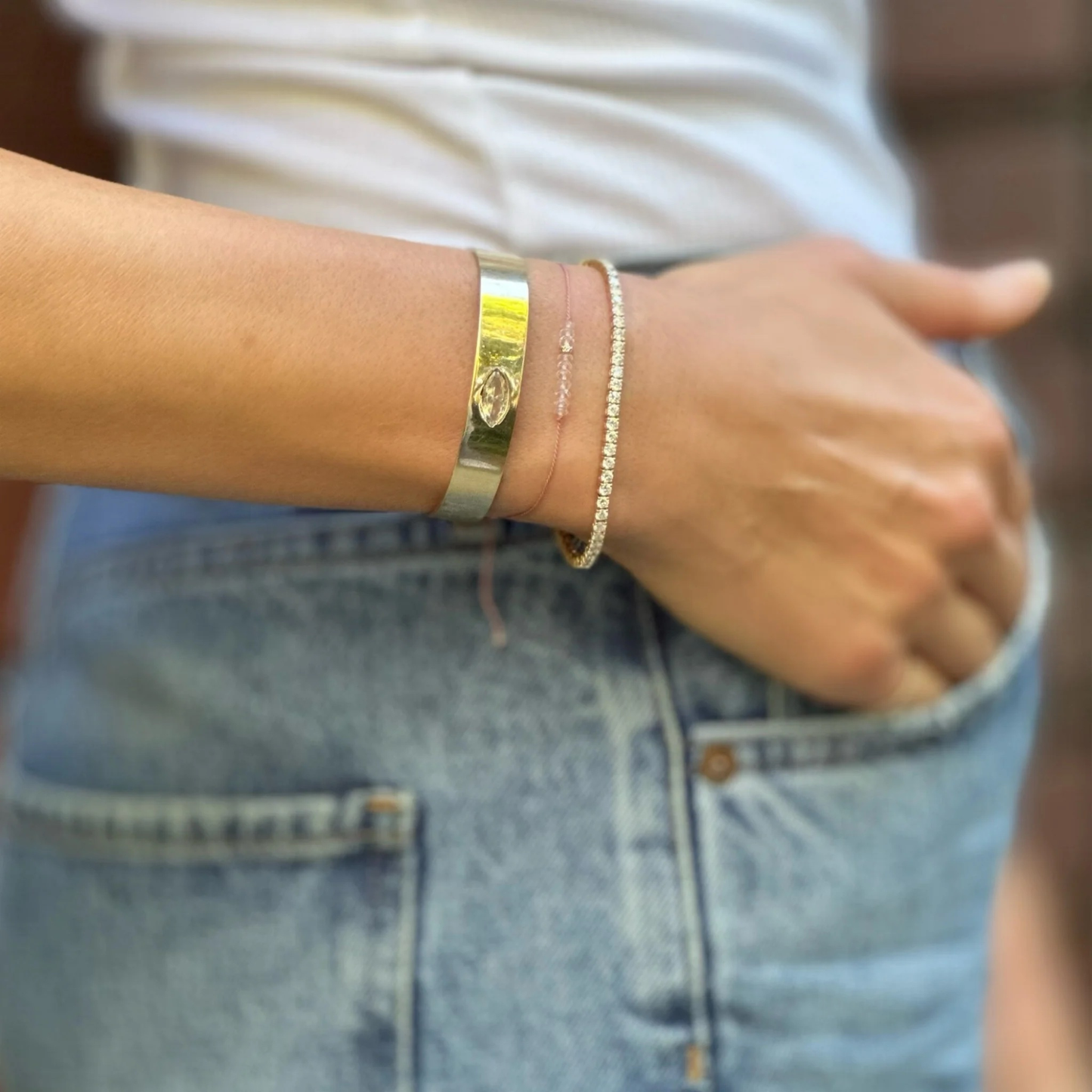 The Energy Project - Love Bracelet – Rose Quartz & Solid 14K Gold Bead