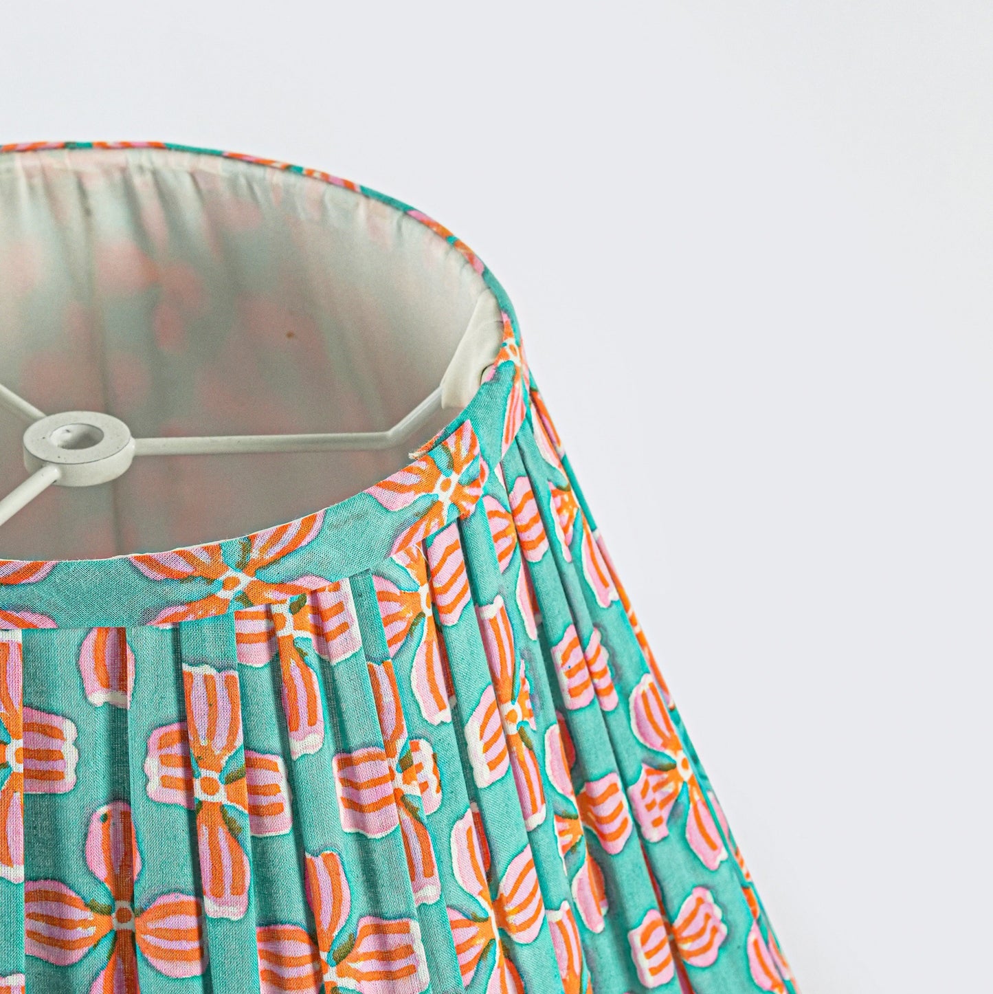 Scalloped Petals Handblocked Cotton Lampshade