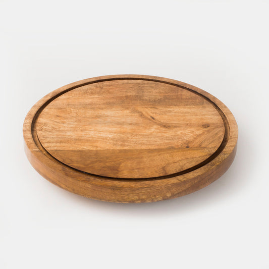 Handcrafted Mango Wood Footed, 360-degree Rotating Cake Stand