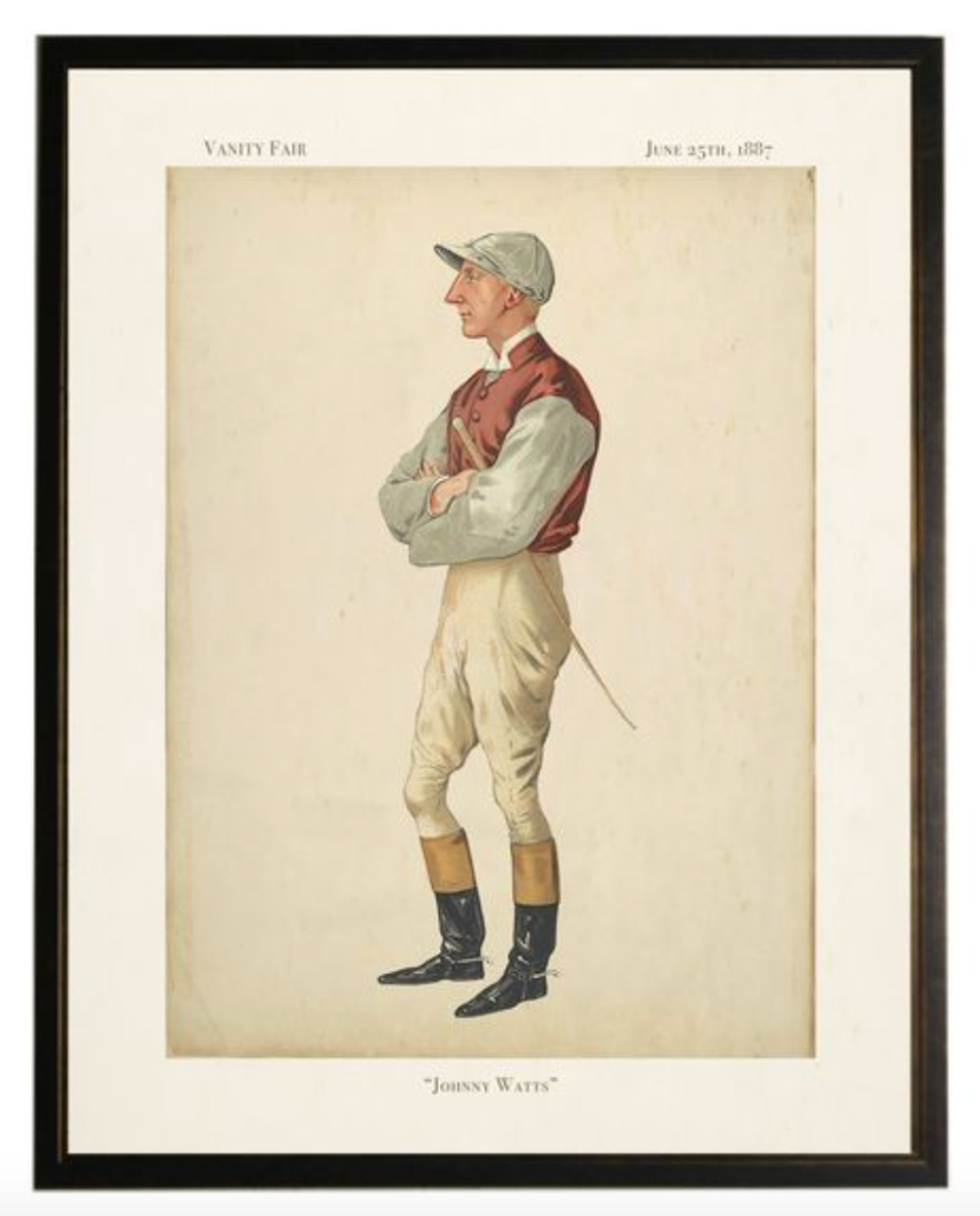 "Johnny Watts" Jockey in Copper and Black Frame