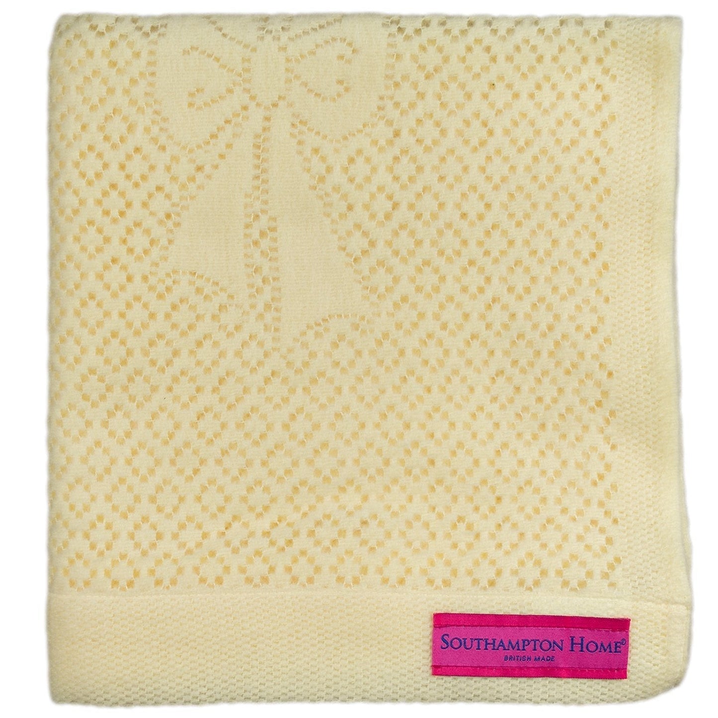 Southampton Home Lace Weave Bears & Bows Baby Blanket - Yellow