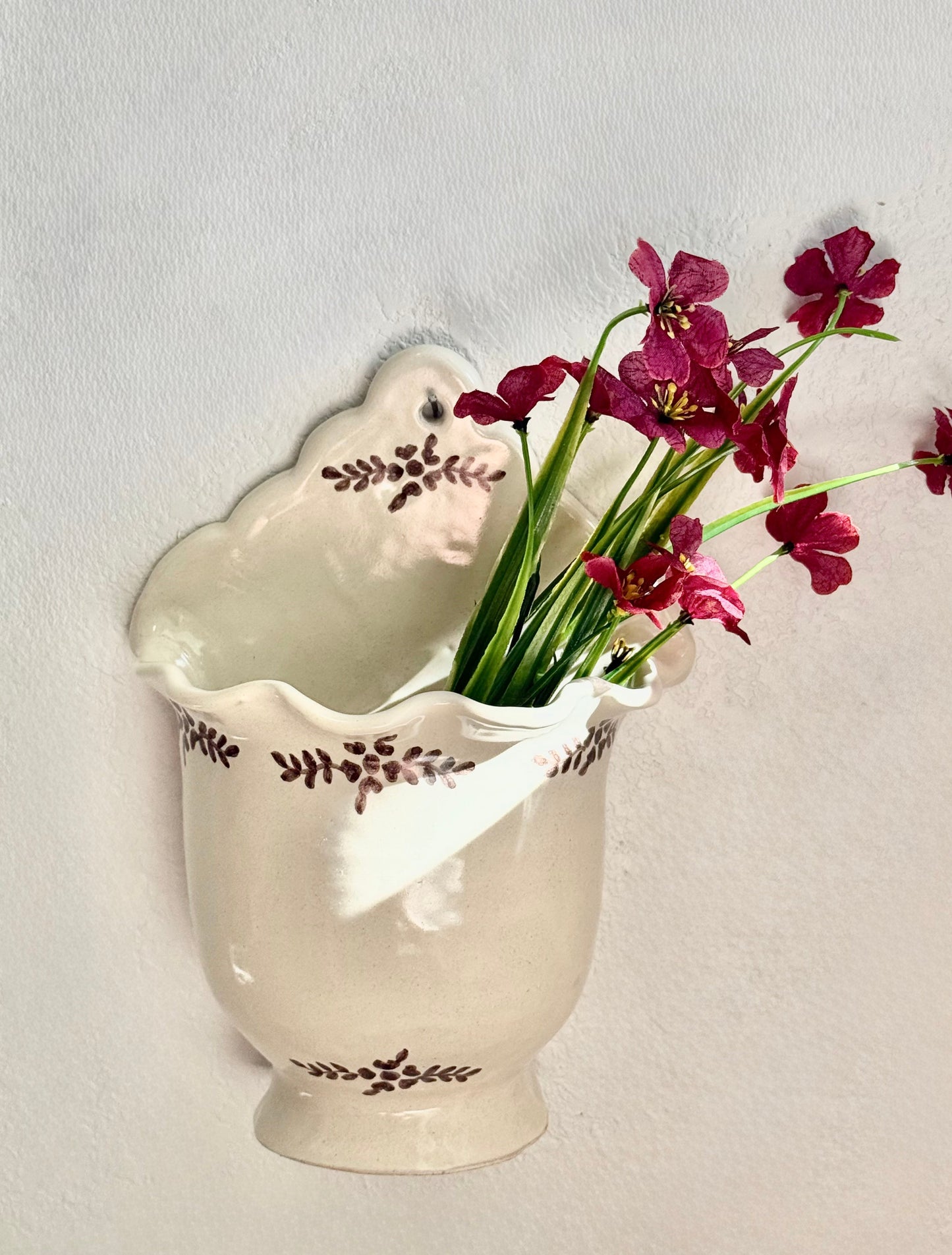 Hand-painted Margot Wall Vase, Brown