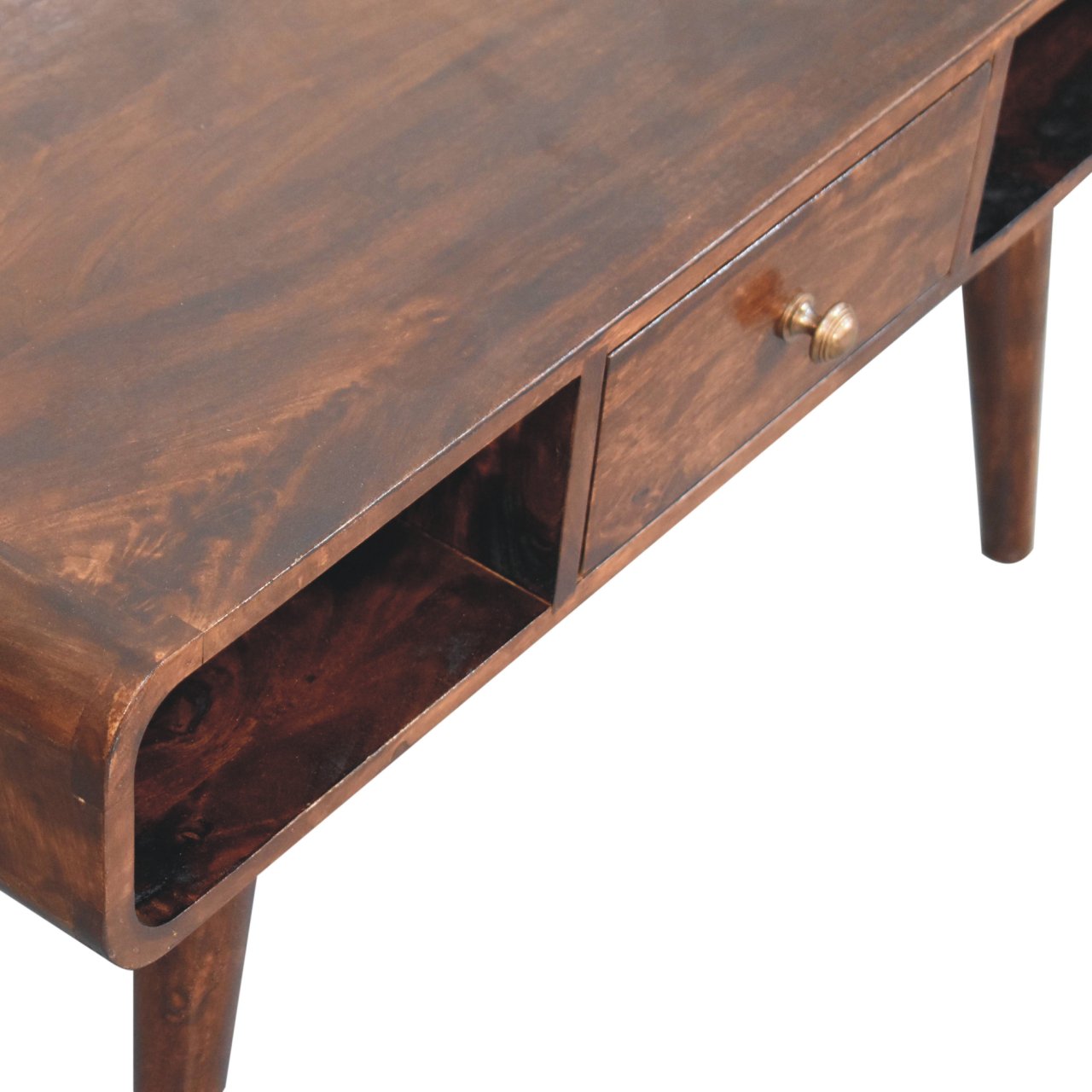 Solid Wood Curved California Walnut Coffee Table