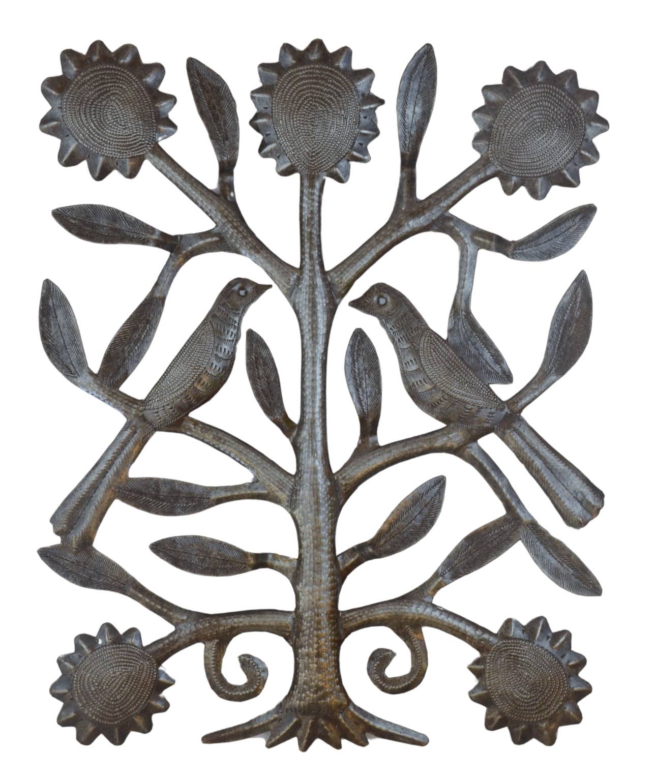 11" X 13" Wedding Gift, Love Birds Tree of Life Haitian Art