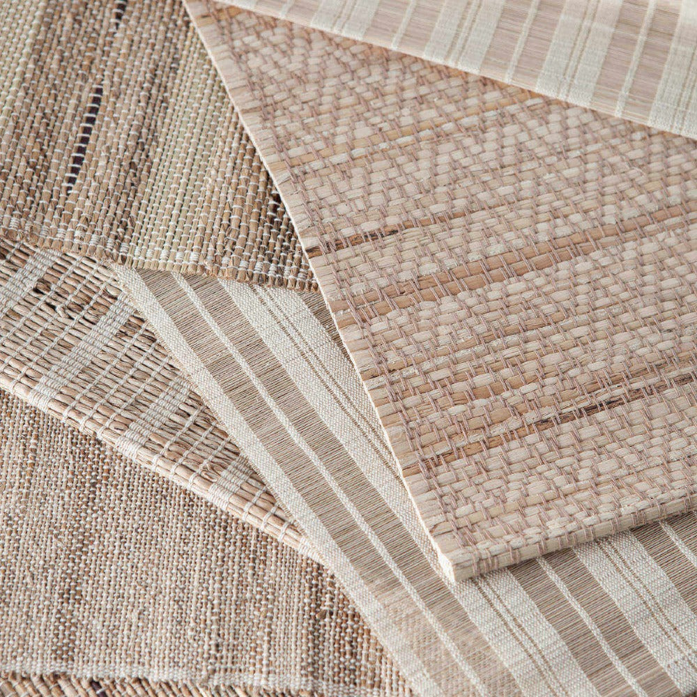 Handwoven Placemats | Banana Stem Fiber & Cotton | Set of 4 | Fair Trade | BISCOTTI STRATA